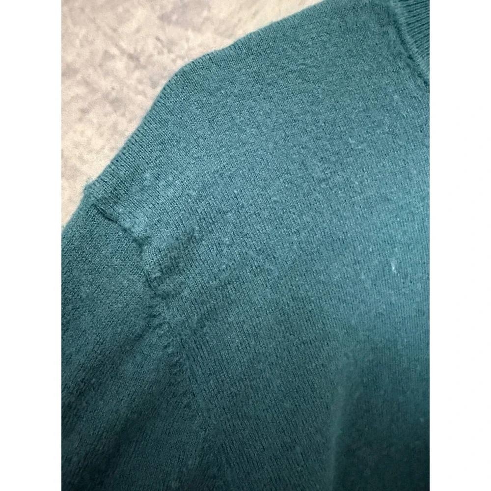 Abercrombie & Fitch Mens XL Teal Blue Cotton Merino Wool Crewneck Moose Sweater